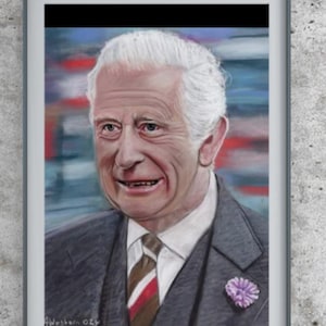 König Charles III Porträtmalerei, königliches Kunstwerk, historische Wandkunst