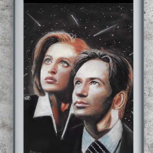 Mystical X-Files Pastel Artwork – Enigmatic Decor for UFO Enthusiasts and Sci-Fi Lovers
