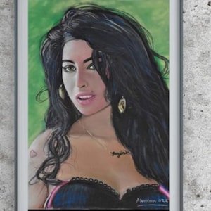 Stunning Pastel Artwork of Amy Winehouse – Ideal Gift for Music Buffs and Art Lovers