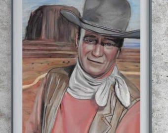 Portret pastelowy Johna Wayne'a: Książę, sztuka filmowa westernu