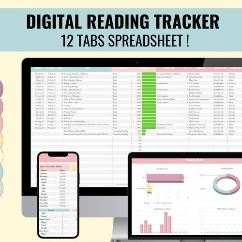 Book Tracker & Reading List Spreadsheet Google Sheets Excel Etsy Canada