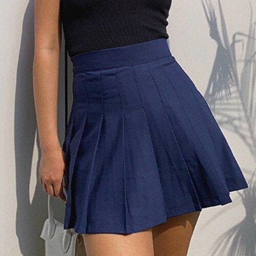 Navy / Dark Blue Tennis Skirt Pleated Y2K Clothing French - Etsy