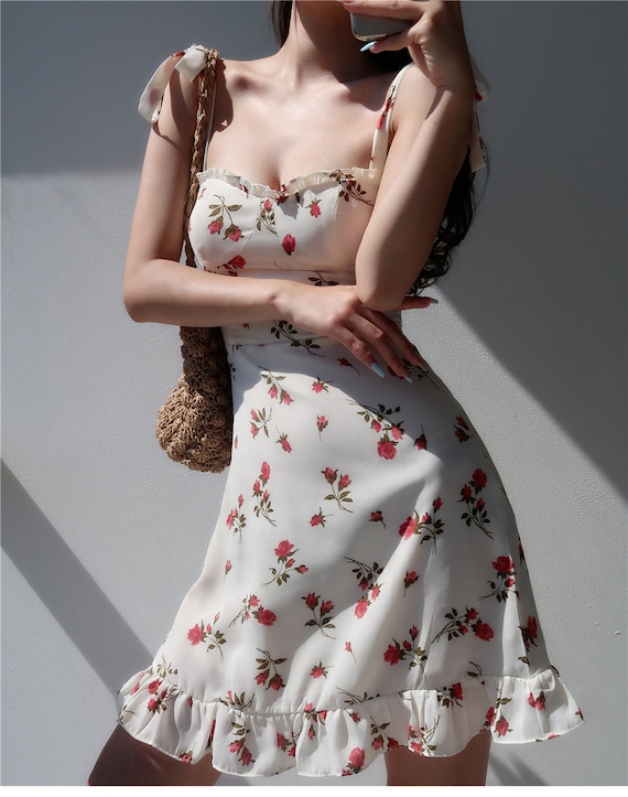 Red and white mini cheap dress