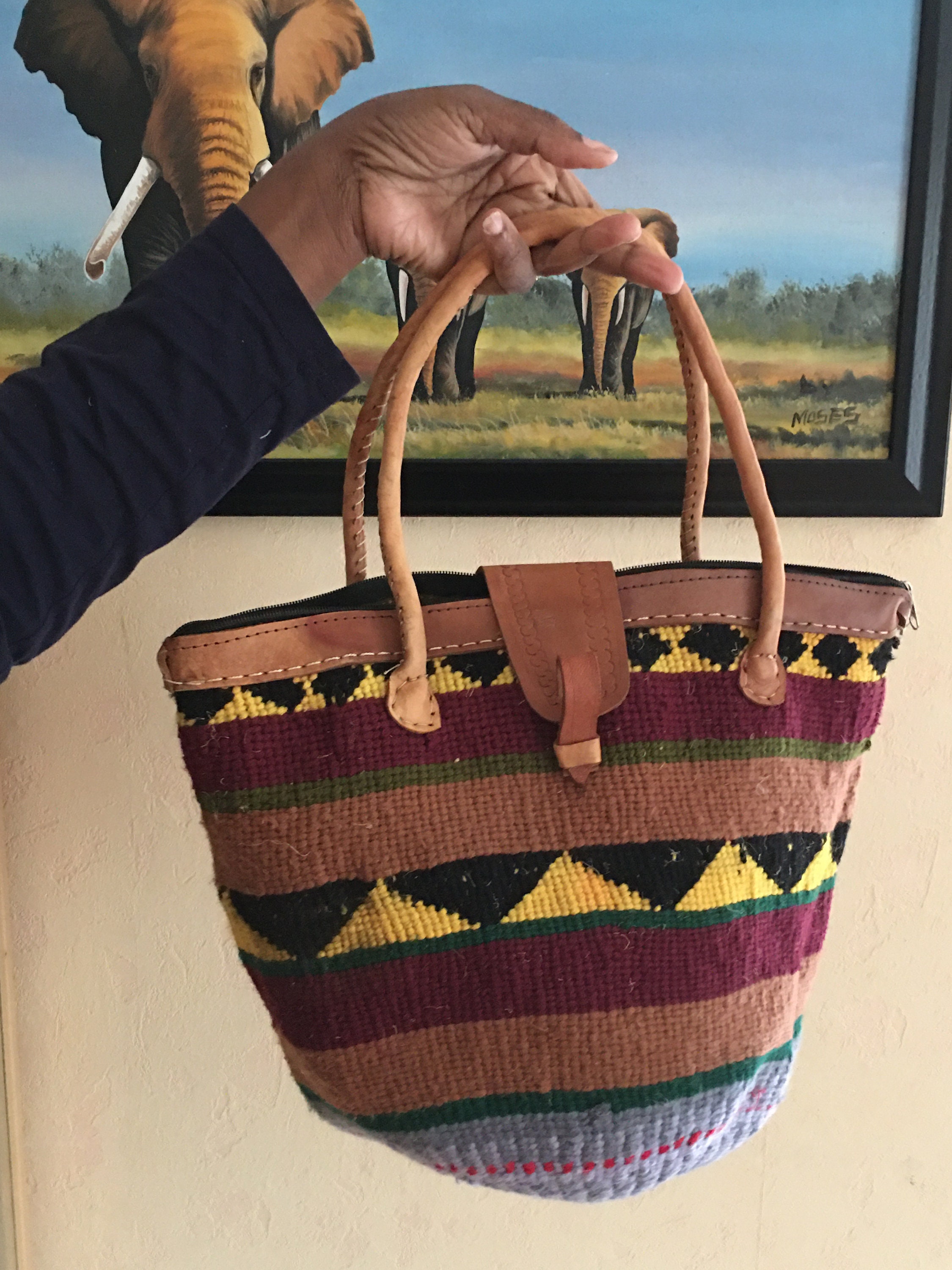 A Kiondo shopping bag handmade made in Kenya from Sisal thread Etsy