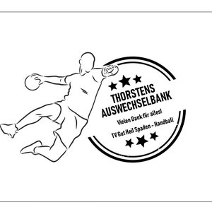 Bierkastensitz Handball, Holz, personalisiert, Geschenk für Männer, Mobile Bierbank, Vatertag, Bierkistensitz, Sitzauflage für Bierkiste Handballer hell