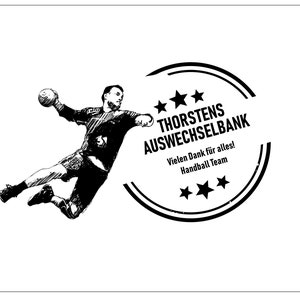 Bierkastensitz Handball, Holz, personalisiert, Geschenk für Männer, Mobile Bierbank, Vatertag, Bierkistensitz, Sitzauflage für Bierkiste Handballer dunkel