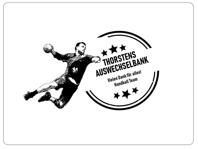Bierkastensitz Handball, Holz, personalisiert, Geschenk für Männer, Mobile Bierbank, Vatertag, Bierkistensitz, Sitzauflage für Bierkiste Handballer dunkel
