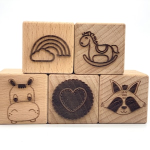Personalized wooden cubes | engraved | Gift idea for a new baby