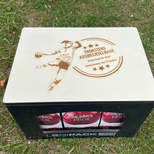 Bierkastensitz Handball, Holz, personalisiert, Geschenk für Männer, Mobile Bierbank, Vatertag, Bierkistensitz, Sitzauflage für Bierkiste zdjęcie 2