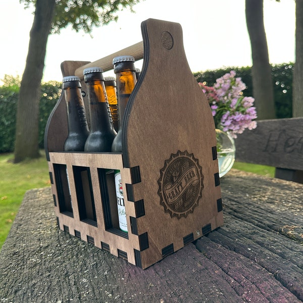 Bier Caddy für 0,33l Flaschen, Männerhandtasche, Bierhalter, Vatertag