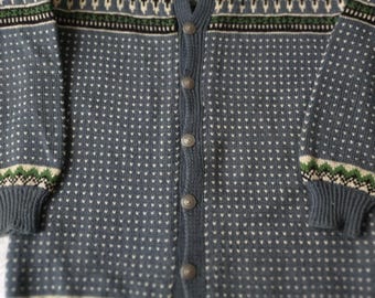 Norwegian  wool Cardigan Sweater  size M