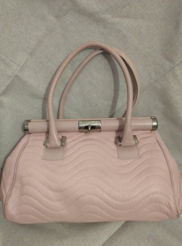 Di Gregorio pink Leather  Bag 100% Made in Italy