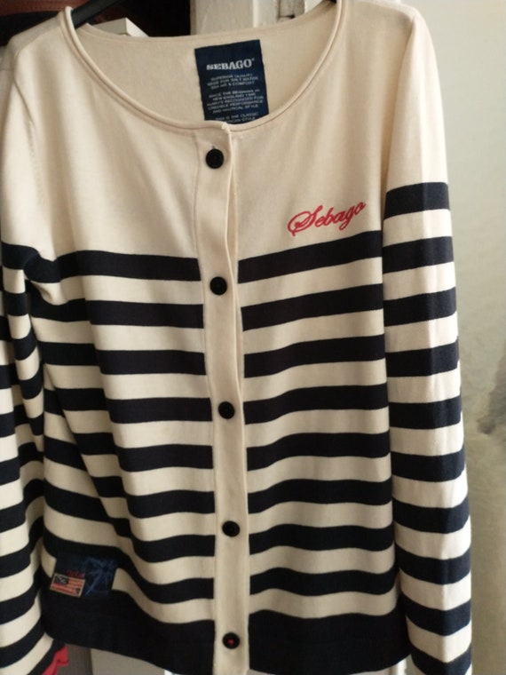 SEBAGO  Women's Lightweight Crew neck Cardigan Sweater  size L