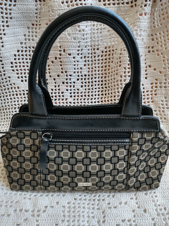 Brown Canvas and Leather Handbag Designer Purse Nine West Etsy