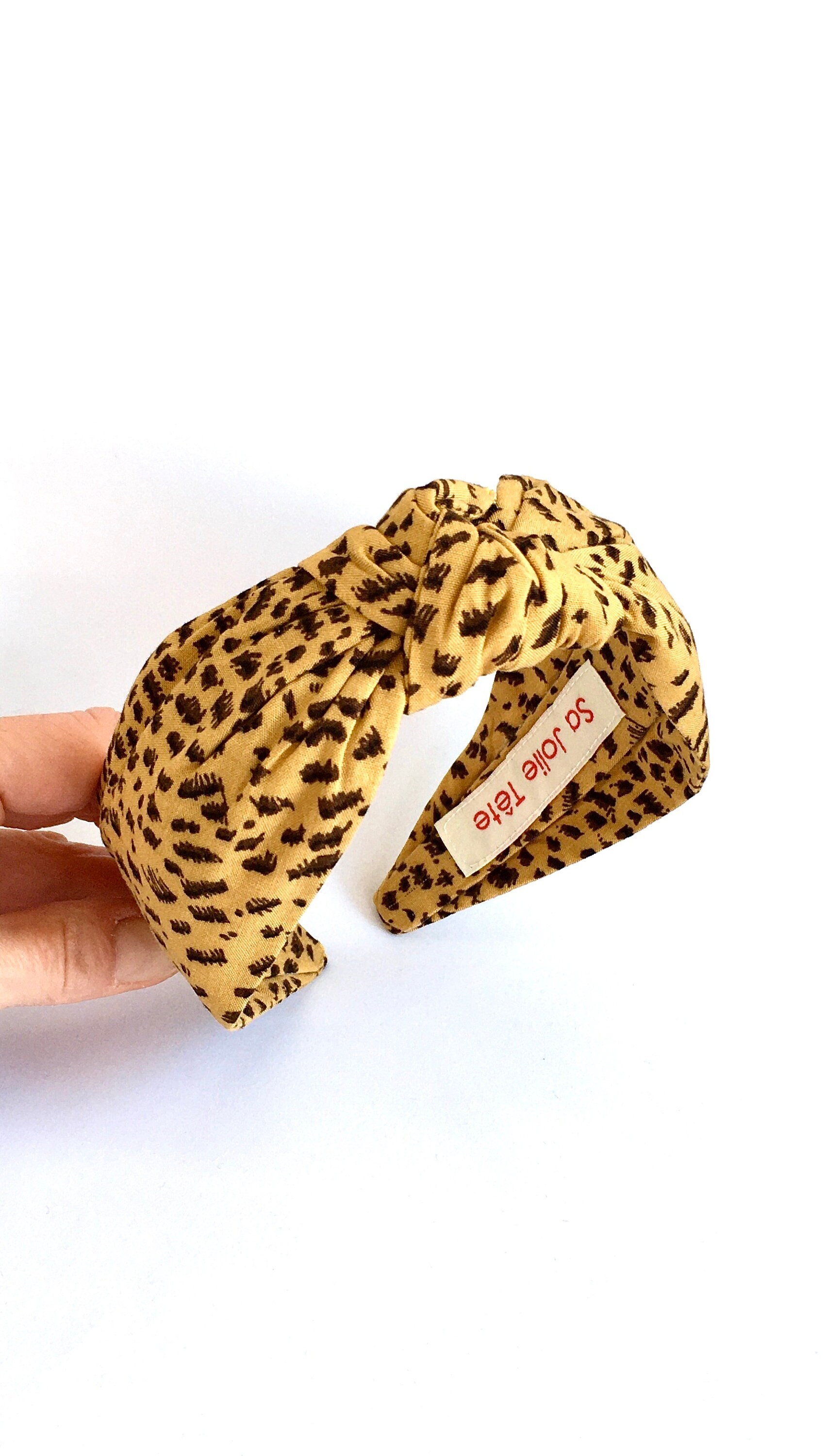 Gift Turban Headband Head Band For Women Yellow Top Knot Head Band Wide Hairband Leopard Print Hair Band Animal Print Knot Headband