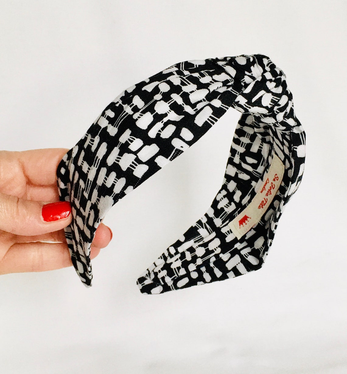 Monochrome Knot Headband Black and White Hairband For Women Etsy