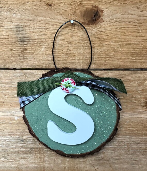 Ornament Wooden Letter Ornament S Etsy