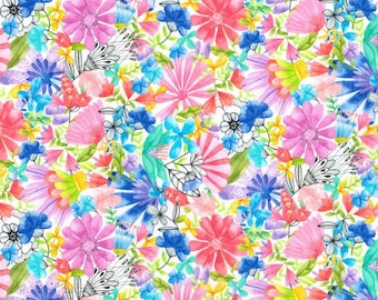 Les Jardins Floral Fabric, Michael Miller Fabrics, 100% cotton