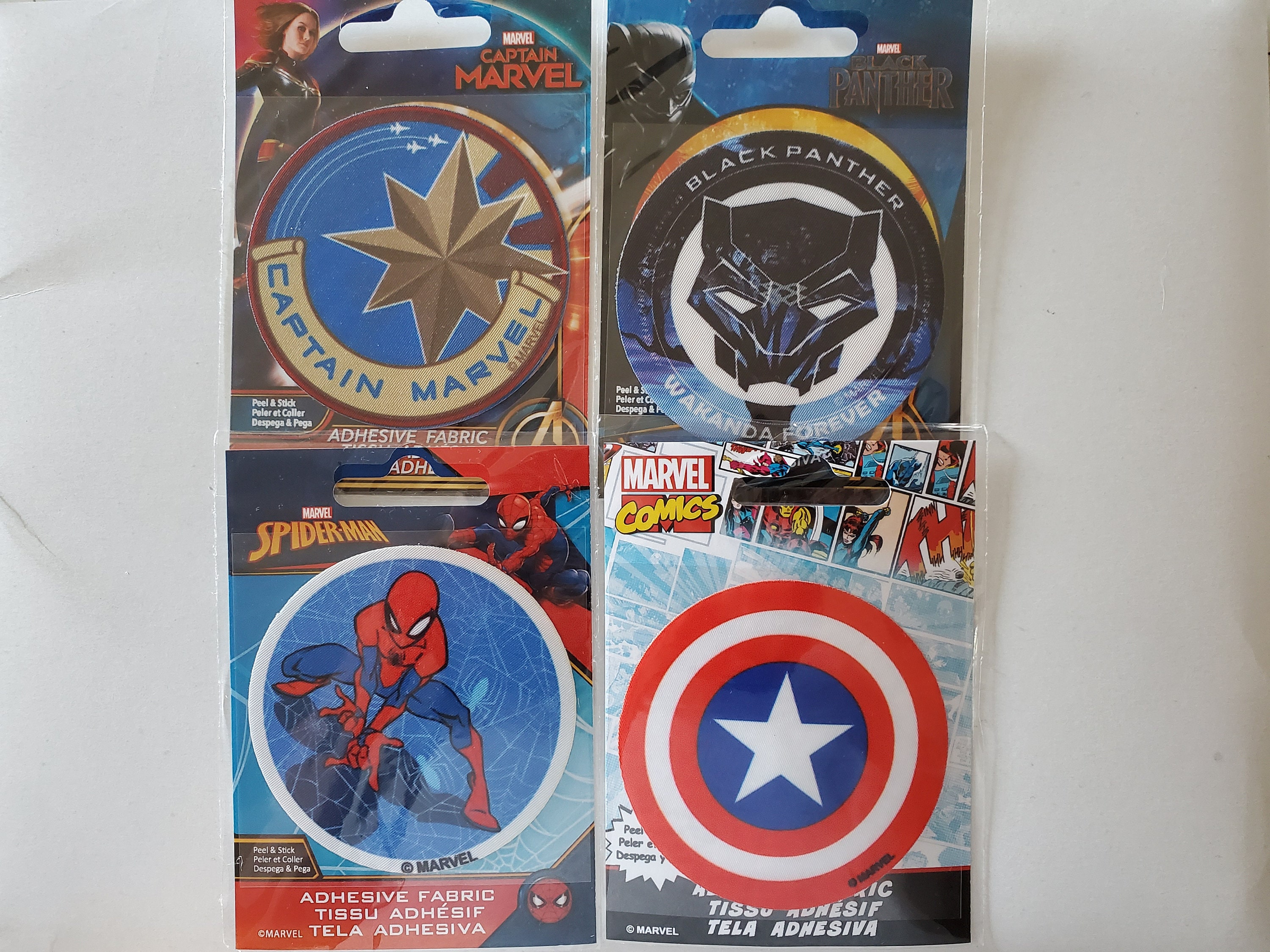 Marvel Adhesive Fabric Sticker Pack 4 piezas Etsy España