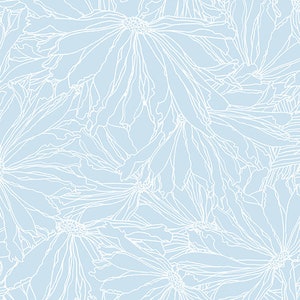 Midnight Poppy Daisy Petal Blue Fabric, Benartex Fabrics, 100% cotton