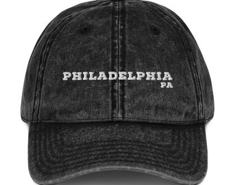 Casquette en coton twill vintage de Philadelphie | Chapeau Unisex Philadelphie, chapeau Philly, chapeau eagles, casquette de baseball de Philadelphie, chapeau de Philadelphie