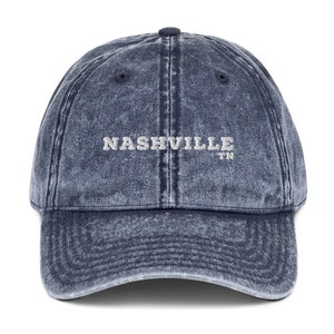 Nashville Vintage Cotton Twill Cap | Nashville hat, Tennessee hat, Cute baseball cap, Cotton hat, Embroidered hat, Women&#39;s hat, Men&#39;s hat