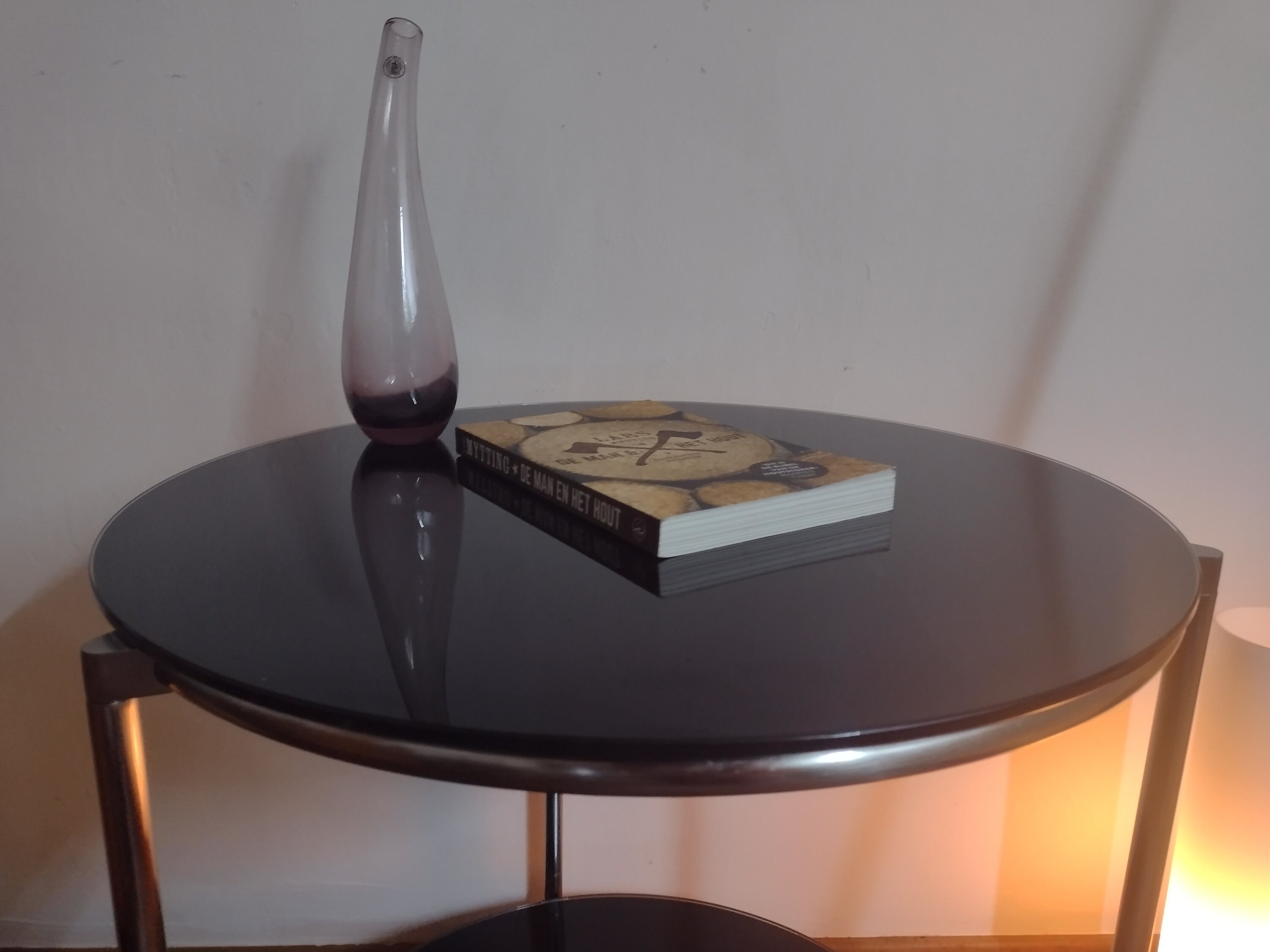 ヴィンテージIKEA STRIND BLACK ガラスと金属のローリングサイド ヴィンテージIKEA STRIND BLACK ガラスと金属のローリングサイド