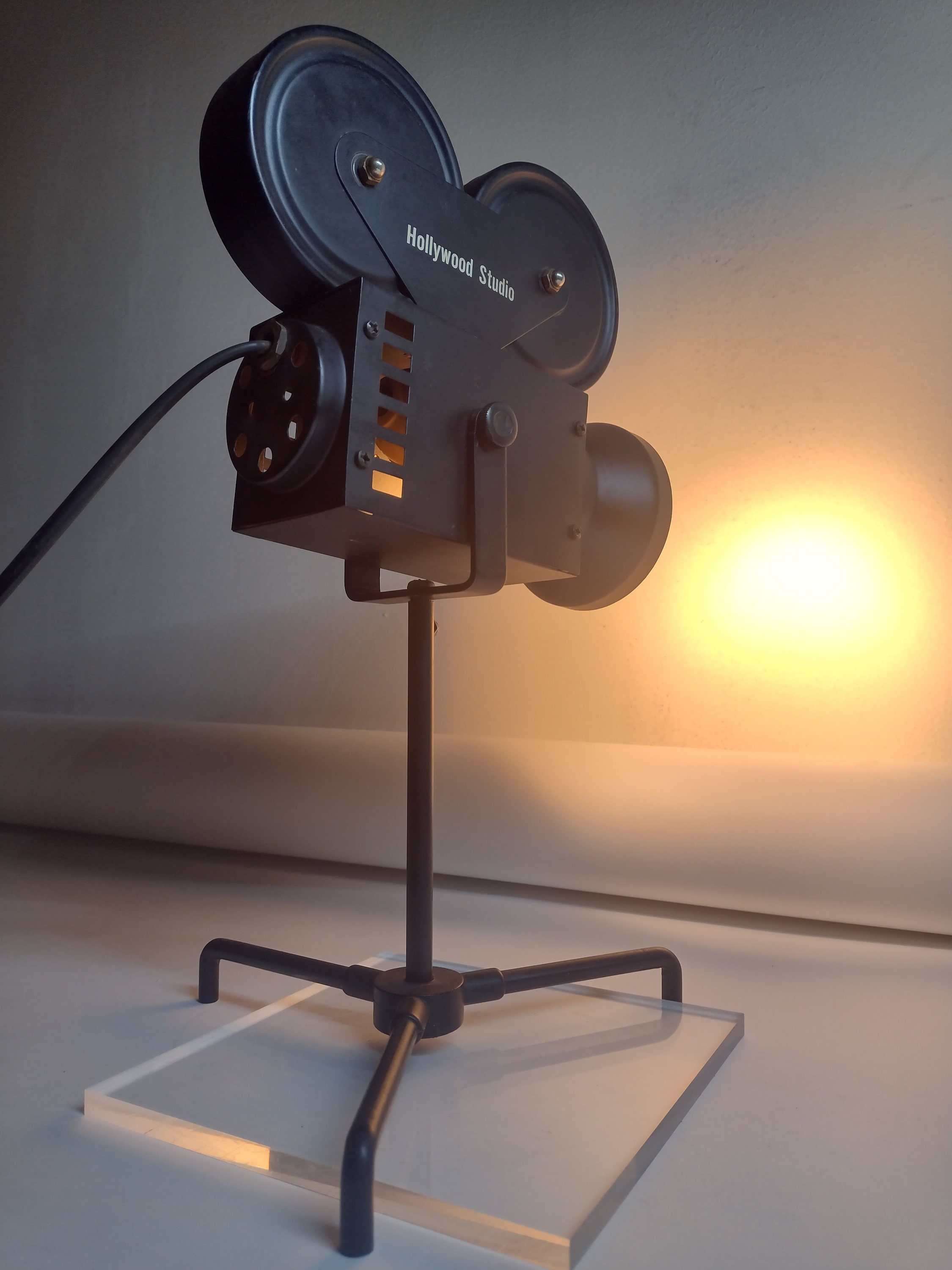 Vintage Hollywood Studio Table Light Faux Movie Camera Reel Vintage Hollywood Studio Table Light Faux Movie Camera Reel