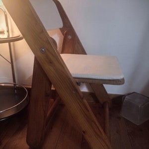 Rare vintage Solid Pine ikea Kon tiki pinewood vintage folding chair 1974 Gilles Lundgren early edition!!