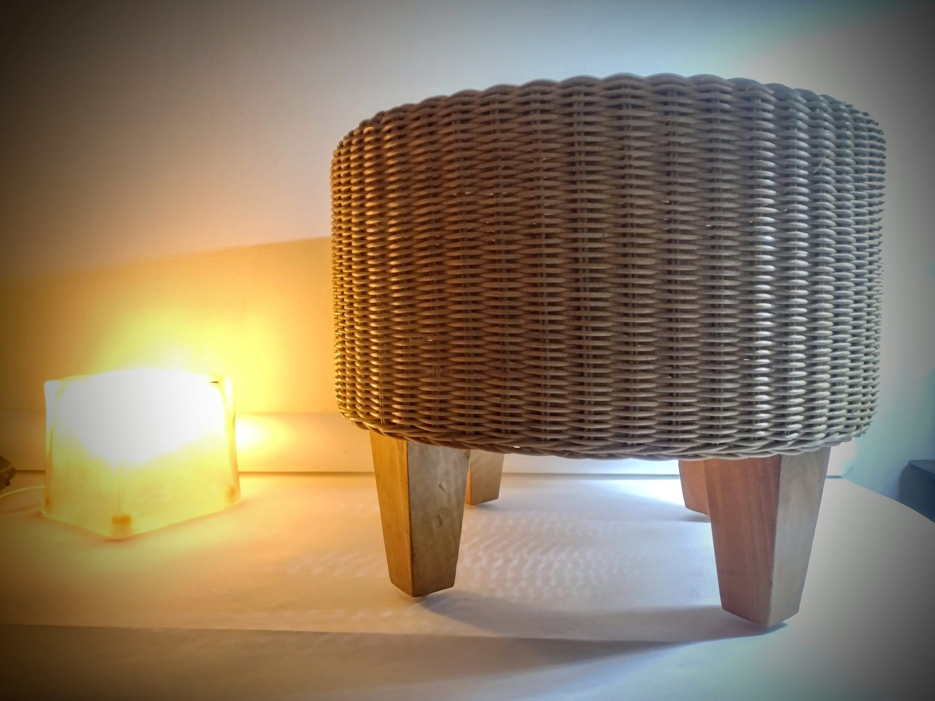 希少なイケア ヴィンテージ ラタン スツール/籐/1980 年代 1990 年代