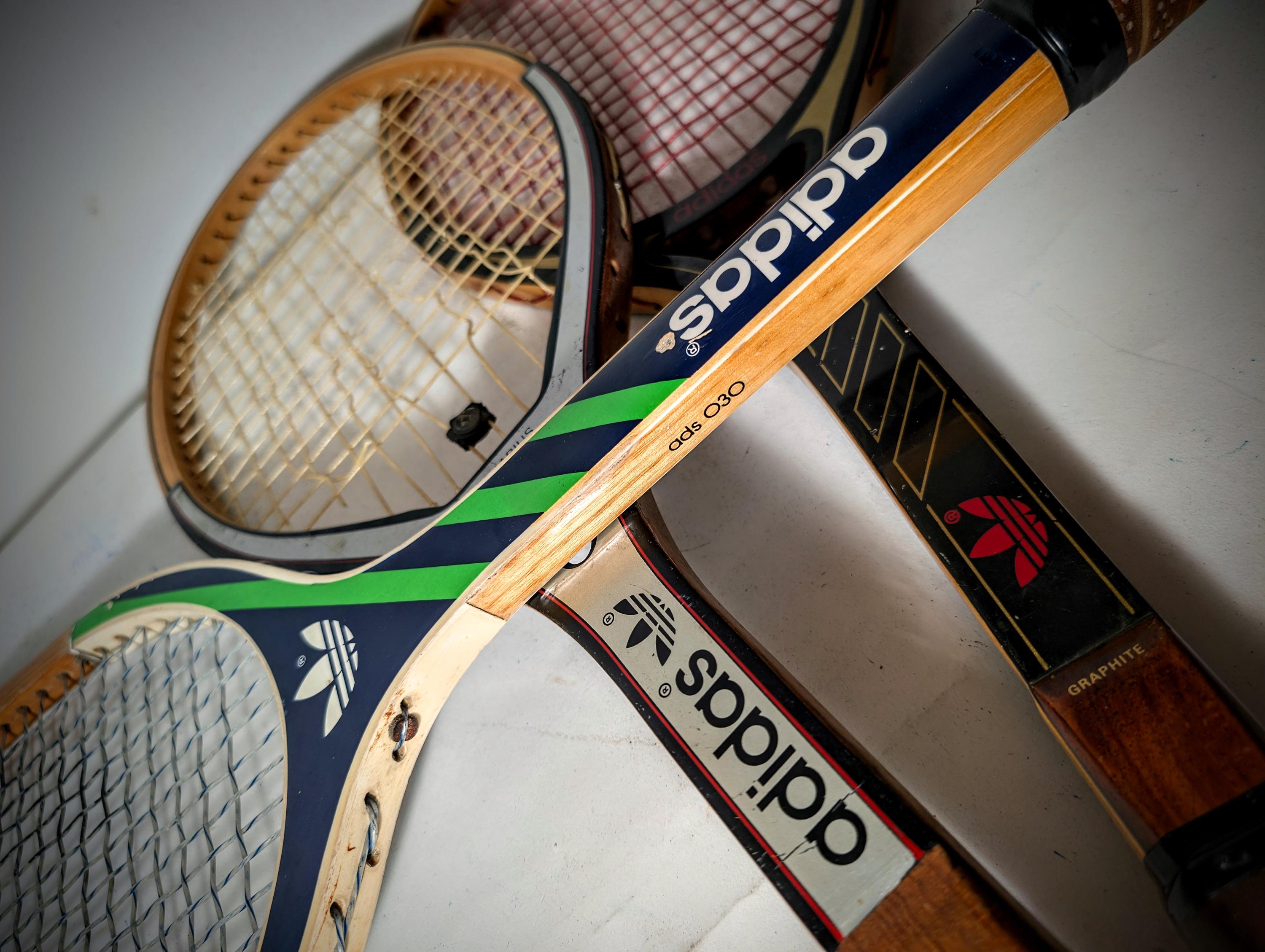 Set of 3 Vintage ADIDAS Tennis Rackets Ads 030+ 073+075