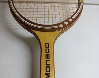 Wunderschöner, neuwertiger Vintage-Tennisschläger von Rucanor MONACO aus den 1970er Jahren