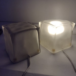 Rare Vintage Ikea Iviken 90s Ice Cube table lamp - minimalist design heavy glass - TYP B0012