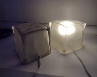 Rare Vintage Ikea Iviken 90s Ice Cube table lamp - minimalist design heavy glass - TYP B0012