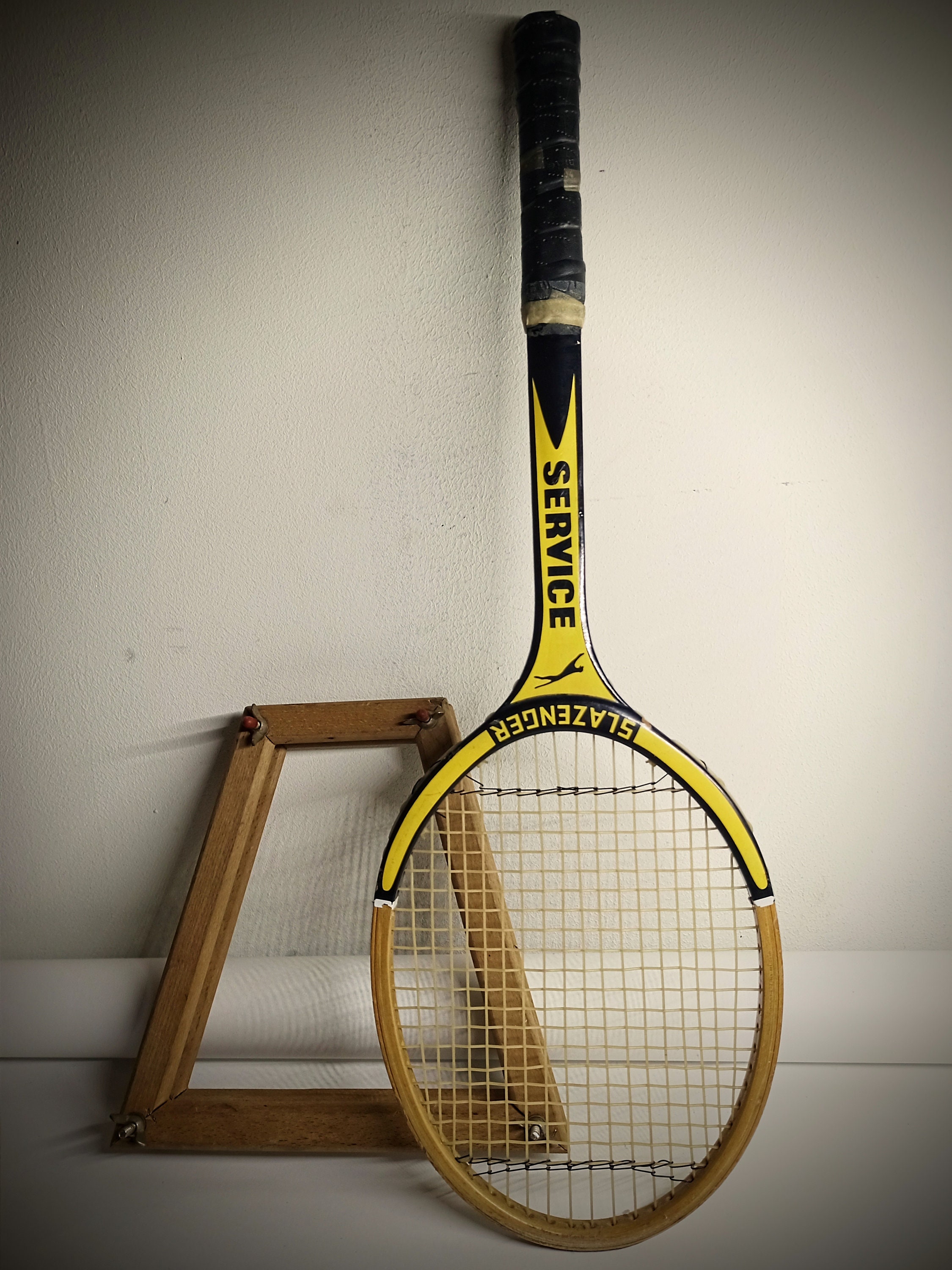 Raquette de tennis en bois vintage Slazenger Blue Knight