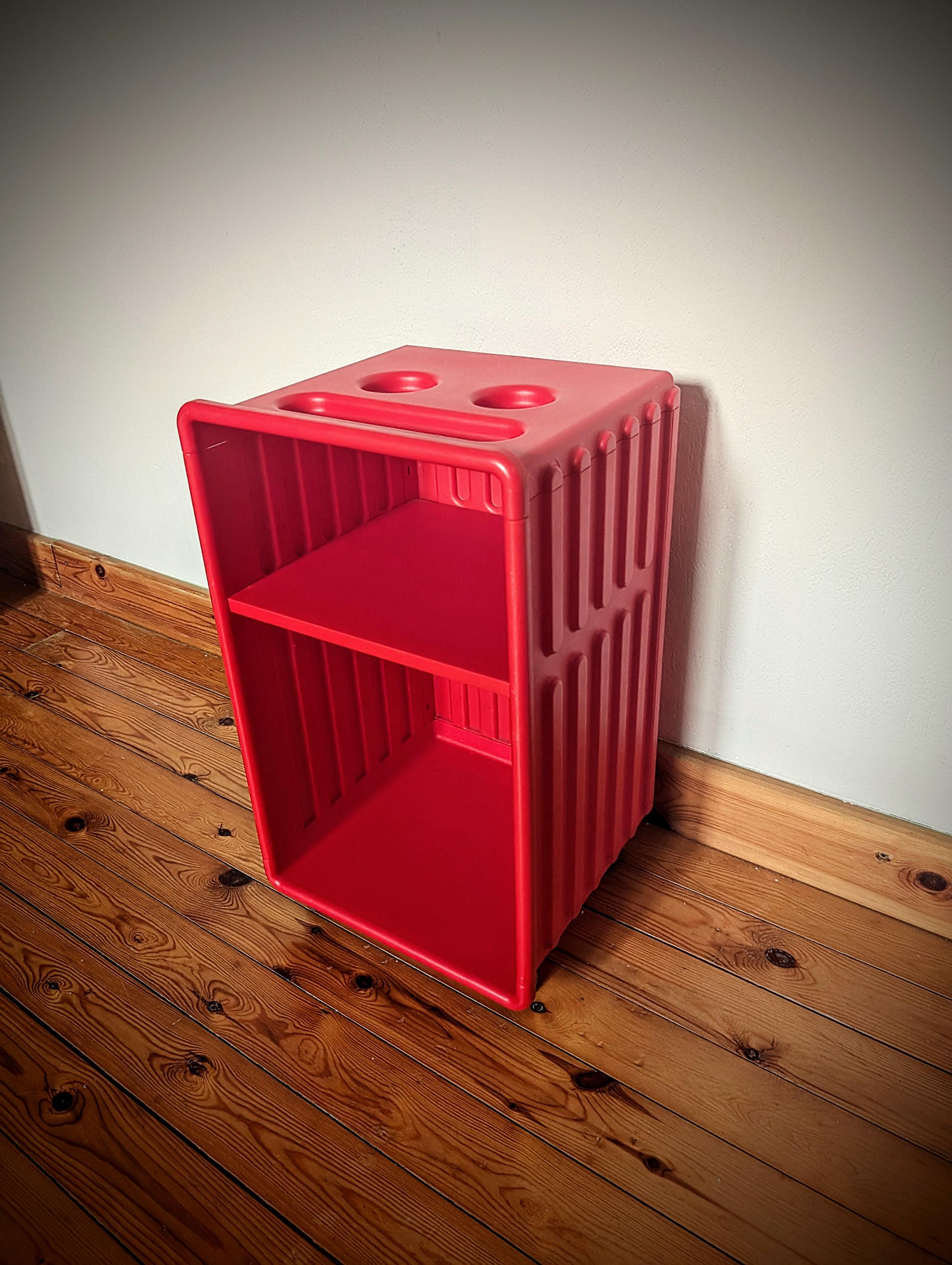 RARE Vintage IKEA DIDRIK Red Bedside / Storage / Side Table