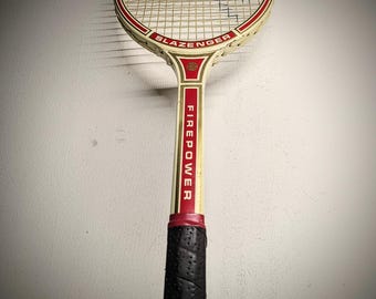 Raquette De Squash Vintage Slazenger Power Thrust Timber – Rare Et Neuve