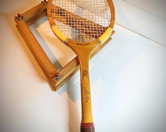 Rare Vintage Majestie Slavie Tennis Racket wooden Frame Rare with spanner