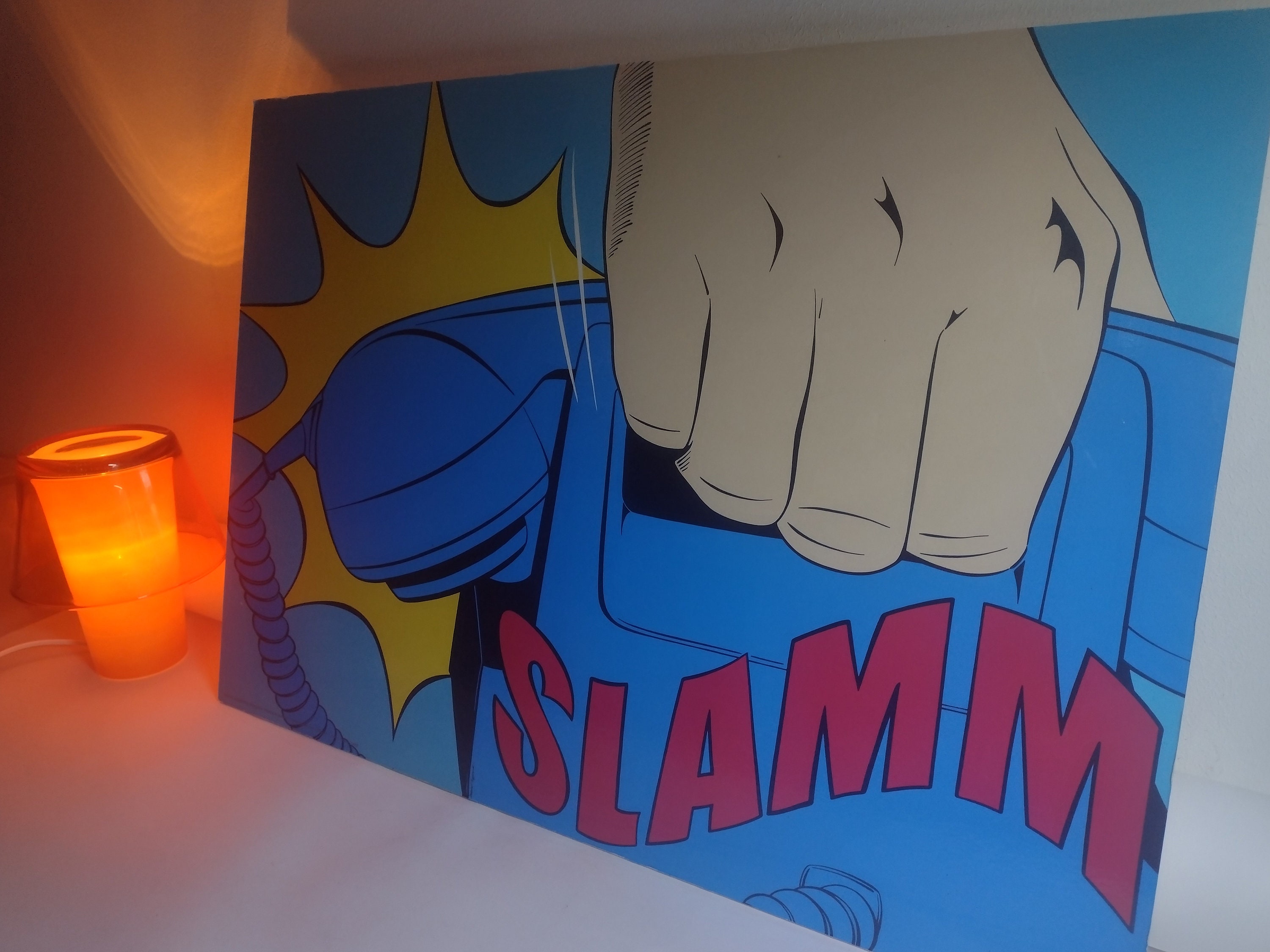 Rare Vintage Ikea Pop Art Wall Art “slamm” by Deborah Azzopardi
