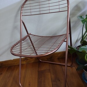 Unique Copper Niels Gammelgaard &quot;åland&quot; net folding chair &quot;70&#39;s net iron Refurbished rare