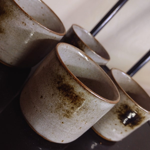 Four vintage cups set earless coffee cups