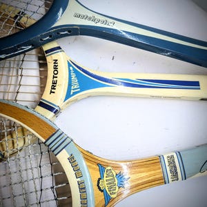 Set of THREE Vintage Wooden Tennis Rackets 1960's Penguin Finalist ...