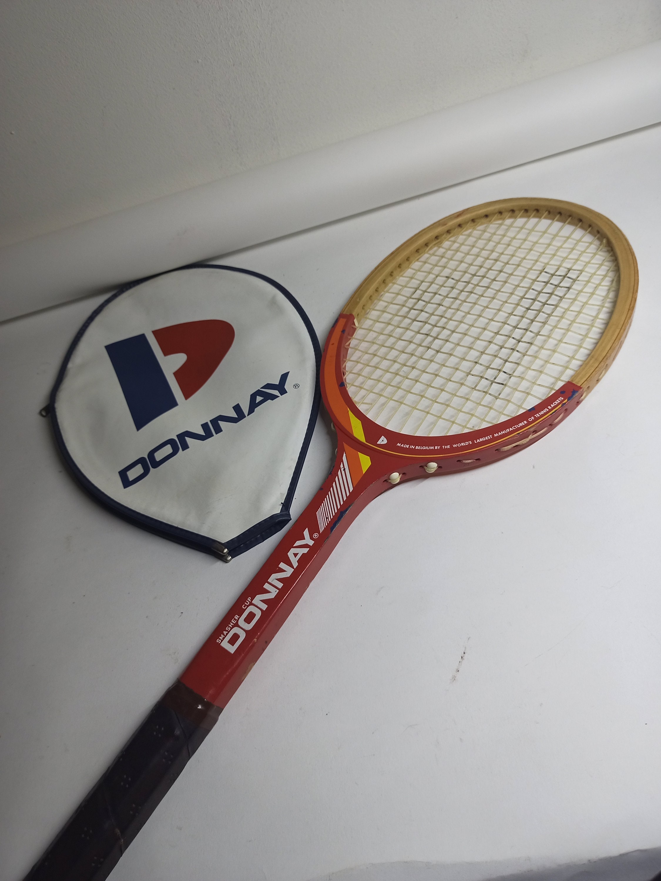 1970年代のビンテージ中古木製テニスラケット ドネイ「SMASHER CUP