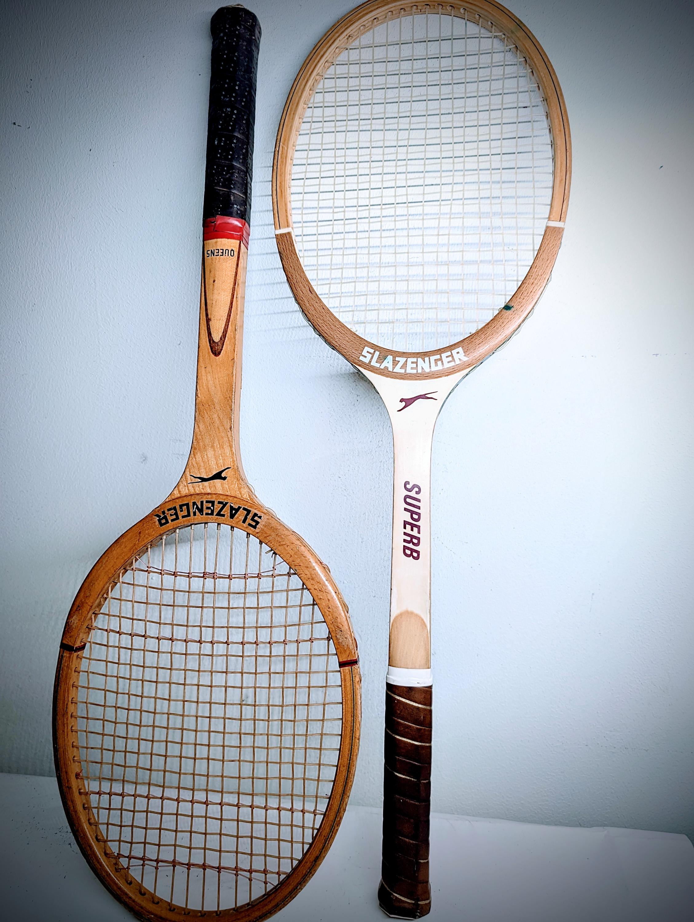 ヴィンテージ木製SLAZENGERテニスラケット2本の素敵なセット