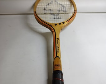 Wunderschöner, neuwertiger Vintage-Tennisschläger aus den 1970er Jahren aus Esche und Walnussholz von Rucanor FEARLESS