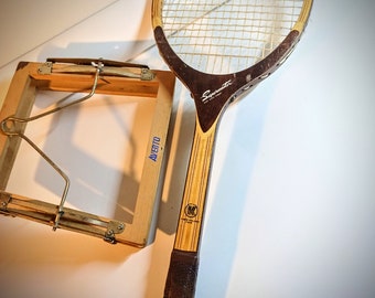 Rare Vintage Supermaster Tennis Racquet Vintage England Frame Rare wood with spanner