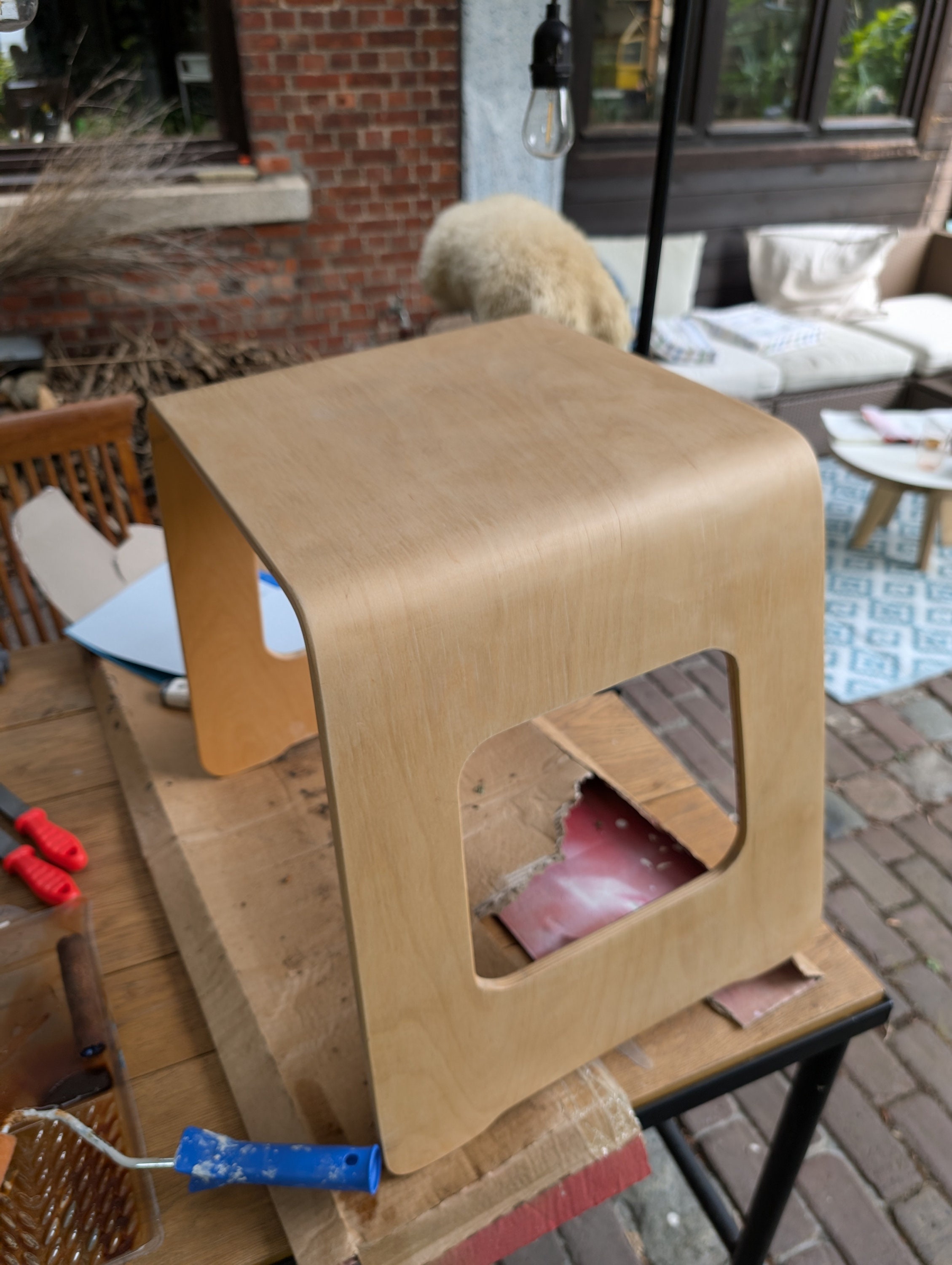 REFURBISHED! Ikea Benjamin Vintage Plywood Ikea Stool Benjamin by