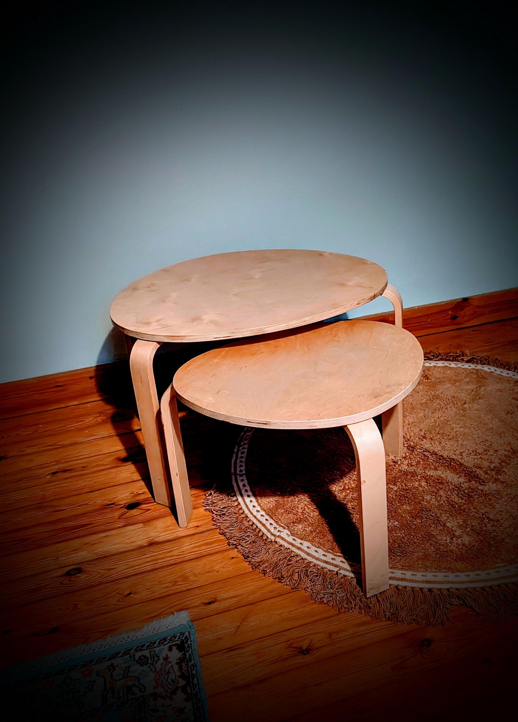 Lovely Vintage Aalvar Alto Style Nesting Tables -ikea Svalsta