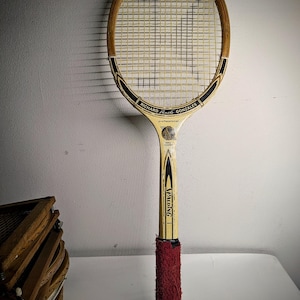 Raquette Tennis Bois Vintage Spalding Pancho Gonzales - Junior, Made In Belgium