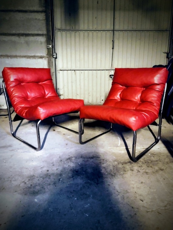 RARE IKEA 1970 Vintage – Pixi – Red – Lounge Chairs – Gillis